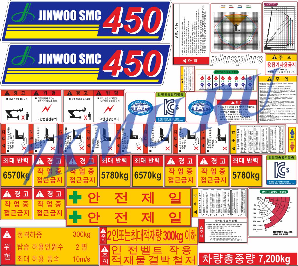 Комплект наклеек для автовышки Jinwoo SMC450